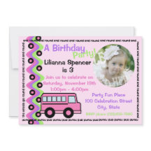 Roze School Bus Wielen met Foto