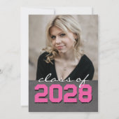 Roze schoolbord filmstrip 5 foto afstuderen kaart (Achterkant)