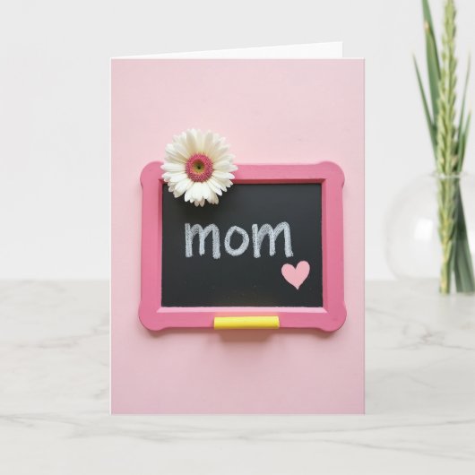 Roze schoolbord Moeder kaart (Voorkant)