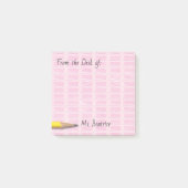 Roze schoolgumpers Naam 3x3 toevoegen Post-it® Notes (Voorkant)