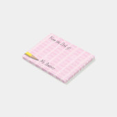 Roze schoolgumpers Naam 4x3 toevoegen Post-it® Notes (Schuin)