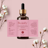 Roze Schoonheid Fles Productlabel Etiket