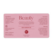 Roze Schoonheid Fles Productlabel Etiket (Voorkant)