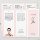 Roze schoonheid Meisje Spa Salon TriFold Brochure (Voorkant / Achterkant)