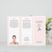 Roze schoonheid Meisje Spa Salon TriFold Brochure (Staand voorkant)