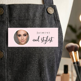 Roze Schoonheid Professioneel Nagelstylist Foto  Naamplaatje