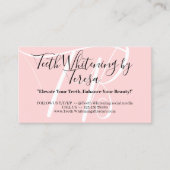 Roze Schoonheid Tanden Whitening Nazorg Tips Visitekaartje (Voorkant)