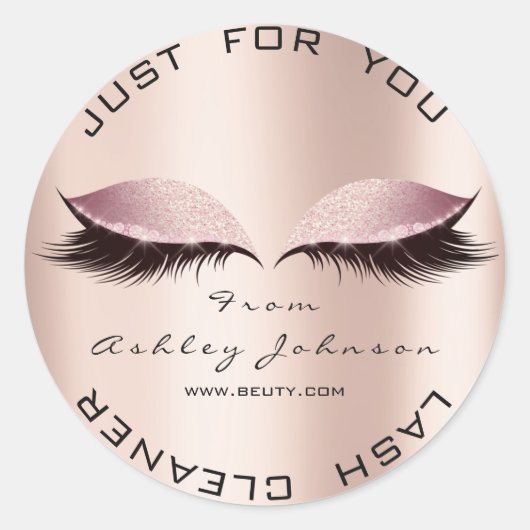 Roze schoonheidssalon Glitter SPA Gold Lash Cleane Ronde Sticker (Voorkant)