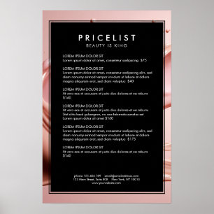 Roze Schoonheidssalon Prijslijst  Poster