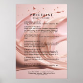 Roze Schoonheidssalon Prijslijst Poster (Voorkant)