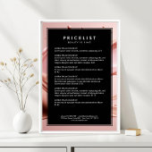 Roze Schoonheidssalon Prijslijst  Poster
