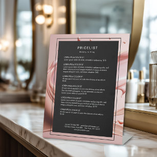 Roze Schoonheidssalon Prijzenlijst Reclamebord Met Voetstuk