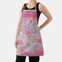 Roze schoonheidsspecialist schort
