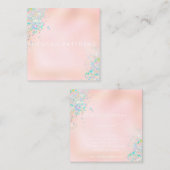 Roze schoonheidstollingsartiest vierkante visitekaartje (Voorkant / Achterkant)