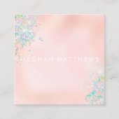 Roze schoonheidstollingsartiest vierkante visitekaartje (Voorkant)