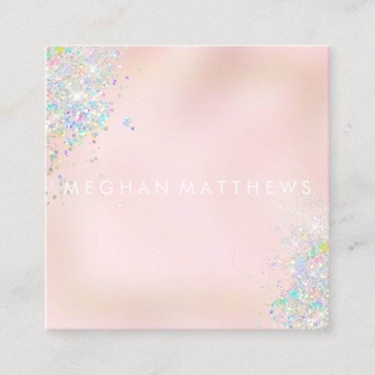 Roze schoonheidstollingsartiest vierkante visitekaartje (Voorkant)