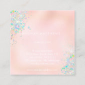 Roze schoonheidstollingsartiest vierkante visitekaartje (Achterkant)