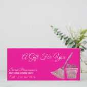 roze Schoonmaak Dienst Gift Certificate (Staand voorkant)
