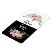 Roze schoonmaakmachine voor Floral/vuile wasmachin Magneet (Linkerzijde)