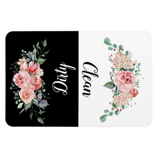 Roze schoonmaakmachine voor Floral/vuile wasmachin Magneet (Horizontaal)