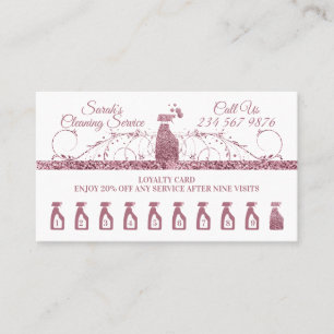 Roze schoonmaakmaid Janitorial sparkle Housekeepin Klantenkaartje