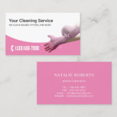 Roze schoonmaakservice voor maden House Visitekaartje (Voorkant / Achterkant)