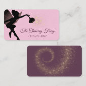 Roze schoonmaakservices voor airy Maid House Visitekaartje (Voorkant / Achterkant)