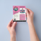 ⭐️Roze Schoonmakende Bedrijfs Flyer Sjabloon Retro (Hand)
