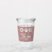 Roze schoot Dog mam Acryltumbler Acryl Drinkbeker (Voorkant)