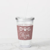 Roze schoot Dog mam Acryltumbler Acryl Drinkbeker (Achterkant)