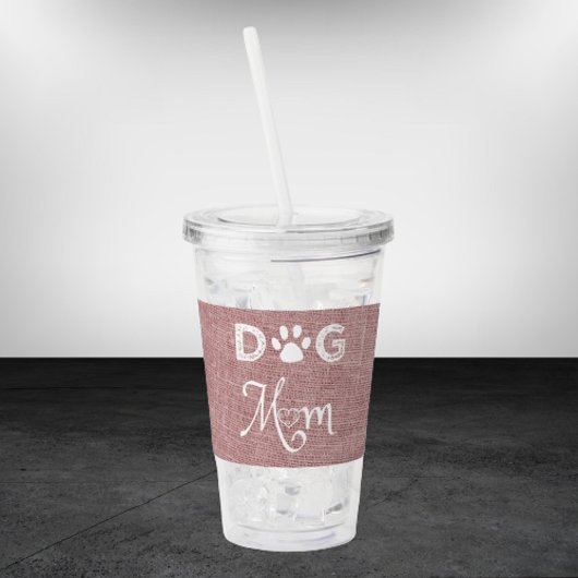 Roze schoot Dog mam Acryltumbler Acryl Drinkbeker