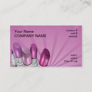 roze schoppen lippenstift visitekaartje