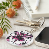 Roze Schorpioen Astrologie Sterrenbeeld Schorpioen Sleutelhanger (Voorkant Rechts)