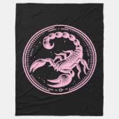 Roze Schorpioen Astrologie Zodiac Teken Schorpioen Fleece Deken (Voorkant)