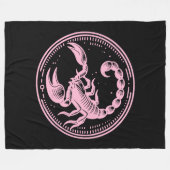 Roze Schorpioen Astrologie Zodiac Teken Schorpioen Fleece Deken (Voorkant (Horizontaal))