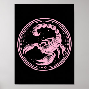 Roze Schorpioen Astrologie Zodiac Teken Schorpioen Poster