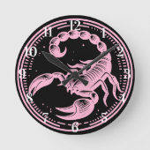 Roze Schorpioen Astrologie Zodiac Teken Schorpioen Ronde Klok (Voorkant)