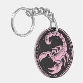 Roze Schorpioen Astrologie Zodiac Teken Schorpioen Sleutelhanger (Voorkant Links)