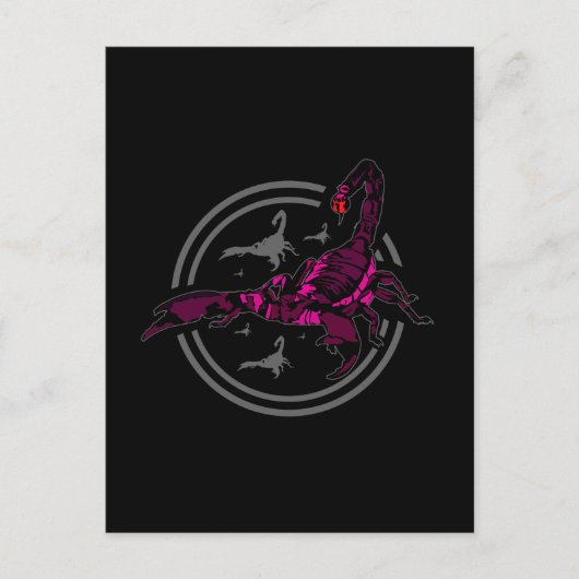 Roze Schorpioen Briefkaart (Voorkant)