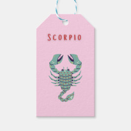 Roze Schorpioen, sterrenbeeld, sterrenbeeld Cadeaulabel