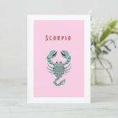 Roze Schorpioen, sterrenbeeld, sterrenbeeld Kaart (Staand voorkant)