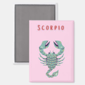Roze Schorpioen, sterrenbeeld, sterrenbeeld Magneet (Voorkant / Achterkant)