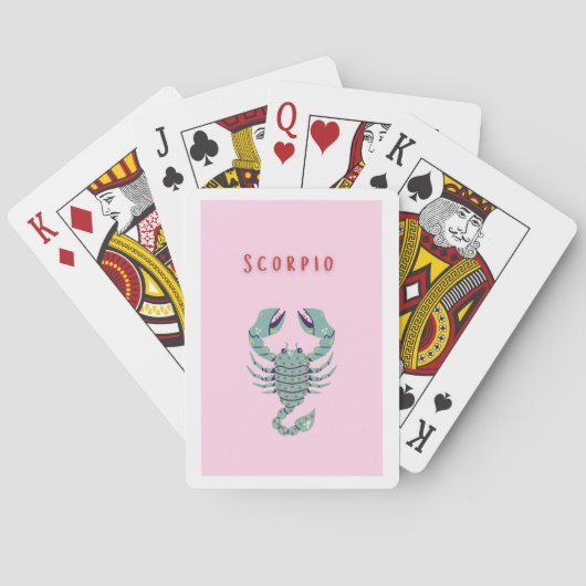 Roze Schorpioen, sterrenbeeld, sterrenbeeld Pokerkaarten (Achterkant)
