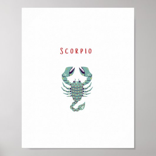 Roze Schorpioen, sterrenbeeld, sterrenbeeld Poster (Voorkant)