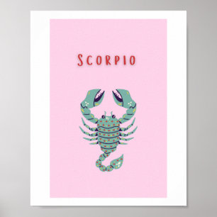 Roze Schorpioen, sterrenbeeld, sterrenbeeld Poster