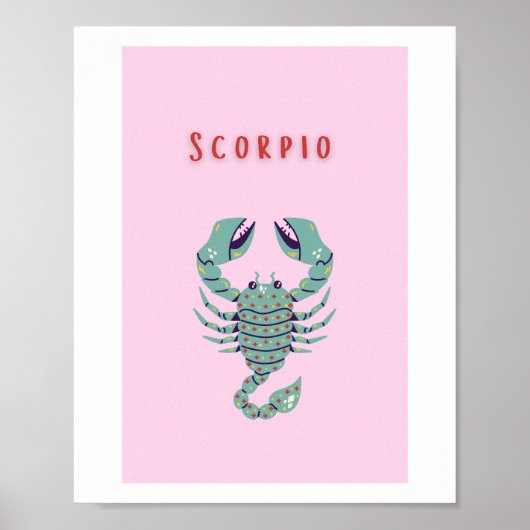 Roze Schorpioen, sterrenbeeld, sterrenbeeld Poster (Voorkant)