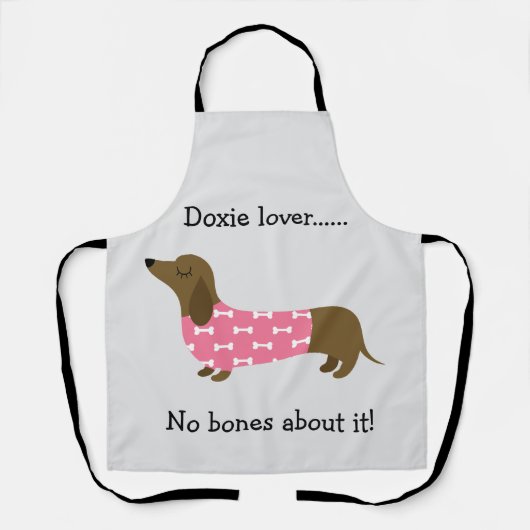 Roze Schort met Gepersonaliseerde Dachshund (Voorkant)