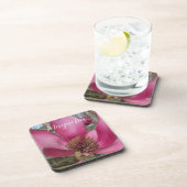 Roze schotel Magnolia Bloesem Bloemen Bier Onderzetter (Rechterzijde)