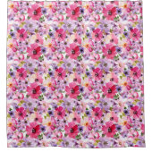  roze schotelgordijn douchegordijn (Voorkant)