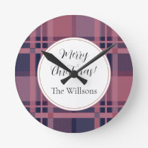 Roze Schotse Dame Tartan Patroon Prettig Kerstfees